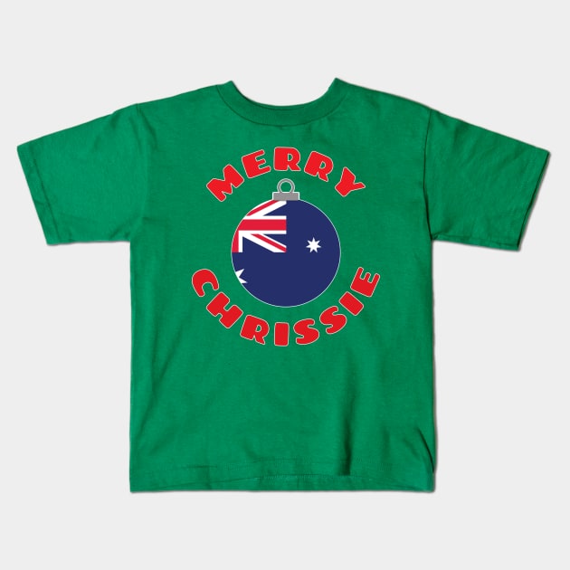 Merry Chrissie Australia Flag Christmas Ornament Kids T-Shirt by DPattonPD